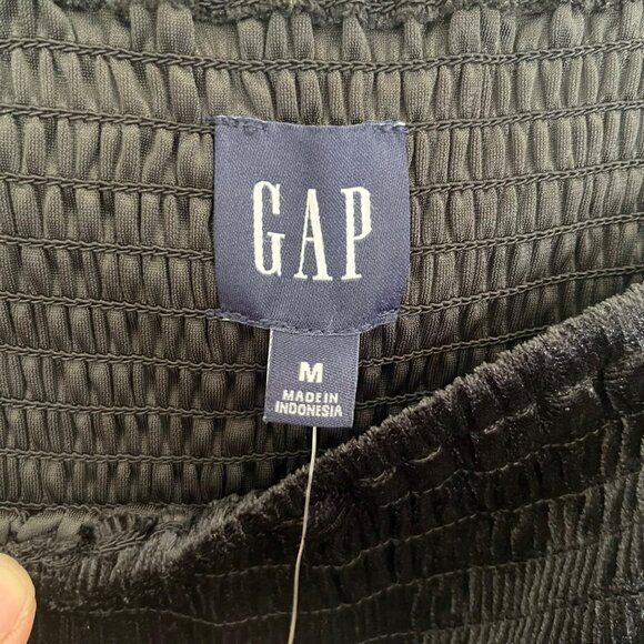 Gap Womens Black Velvet Top Size Medium Goth Witchy Grunge Dark Academia NWT - Picture 5 of 8